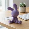 3D-Printed Cute Thinking Rabbit Ornament with Non-Slip Base Matte Finish Funny Rabbit Figurines for Car Accessories Home Office Desk Decor