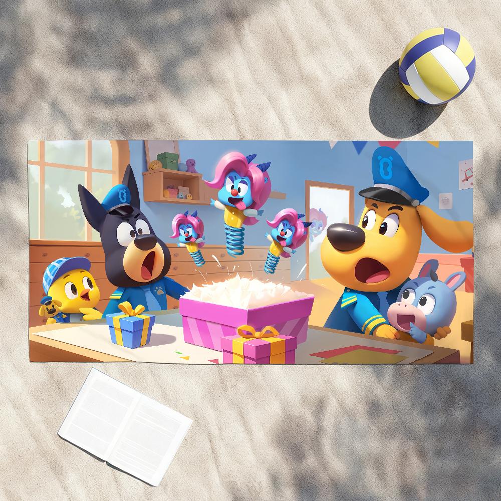 Cartoon S-Safety-Sheriff Labrador-S Towel Shower Sauna Travel Spa Quick Dry Gym Accessories Soft Large Beach Towels