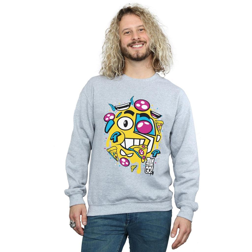 DC Comics Mens Teen Titans Go Pizza Face Sweatshirt