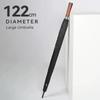 Windproof Long Umbrella for Men, UV Protection, Wooden Handle Big Sun Umbrella Strong, 122cm Large Golf Rain Umbrella Parasol