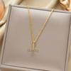 Exquisite 18K Gold-Plated Titanium Steel Necklace - Women's Clavicle Chain Jewelry, Fade-Resistant
