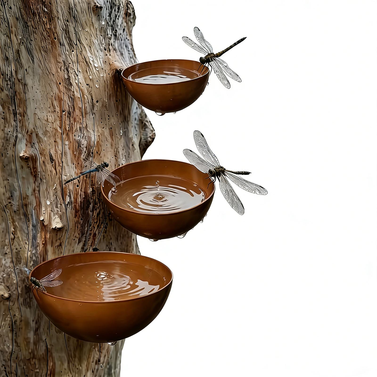 

Outdoor Hanging Insect Watering Cup Set 3pc Metal Bird Feeder Bowls Wall Mounted Garden Decor for Wildlife Hydration One Size
