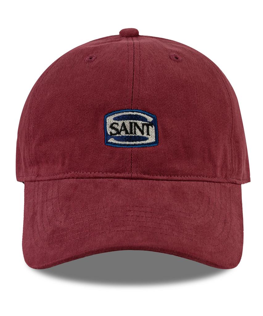 Wig Saint Block Logo Cotton Peach Ball Cap - Burgundy