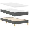LED Box Spring Bed with Headboard Dark Gray 90 x 200 cm Fabric