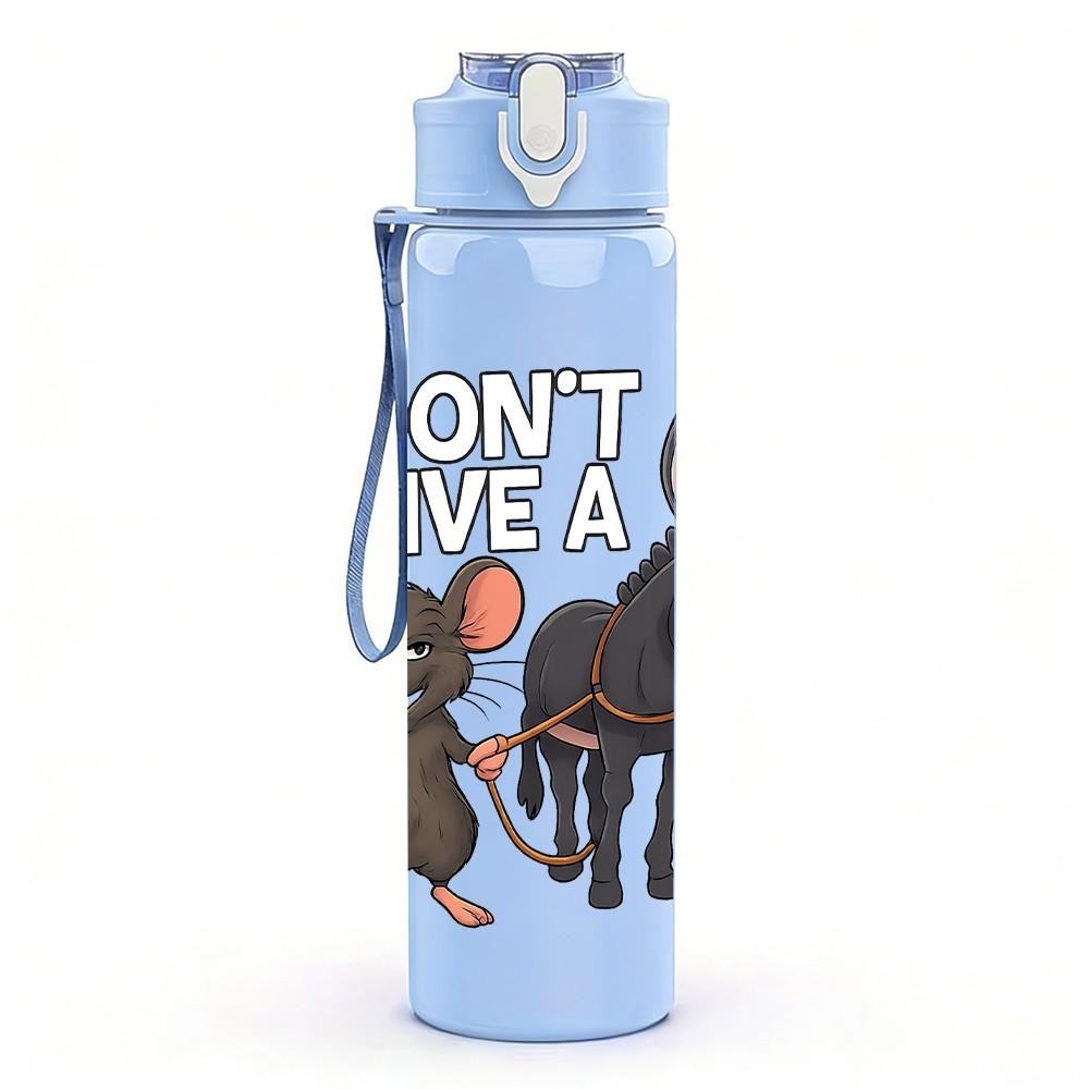 1PC Mouse Donkey Funny Cartoon 750ml Color Plastic Sports Water Bottle Leakproof Flip Straw Lid Suitable for Sports Office Home Use