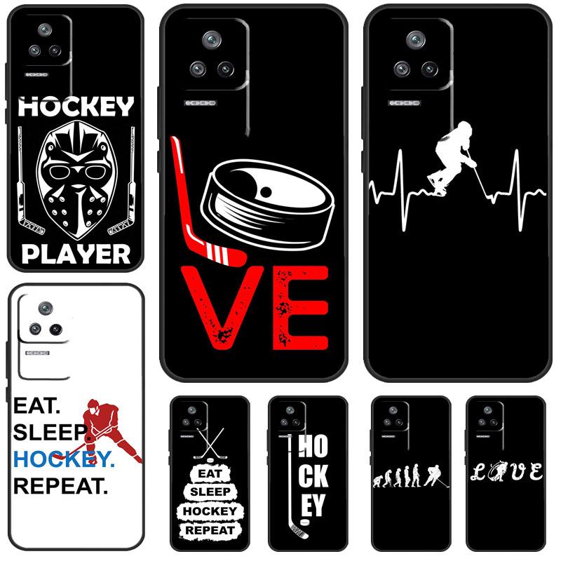 Ice Hockey Player Case For Xiaomi 13 14 13T Pro 11T 12T 12 Lite POCO X6 Pro X3 X4 X5 M6 Pro M5s F3 F5 Cover