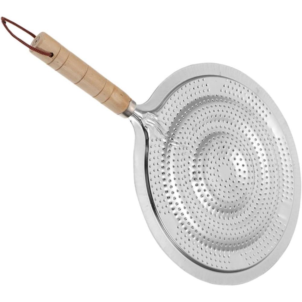 Stainless Steel Pot Pads Heat Conducting Pads Wooden Handles Household Heat Resistant Heat Insulating Pads Kitchen Utensils