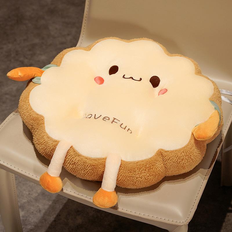 Cute Toast Shaped Thick Seat Cushion Office Car Home Pad All Season Comfortable Long Sitting Ergonomic Essential Aid s жёлтый