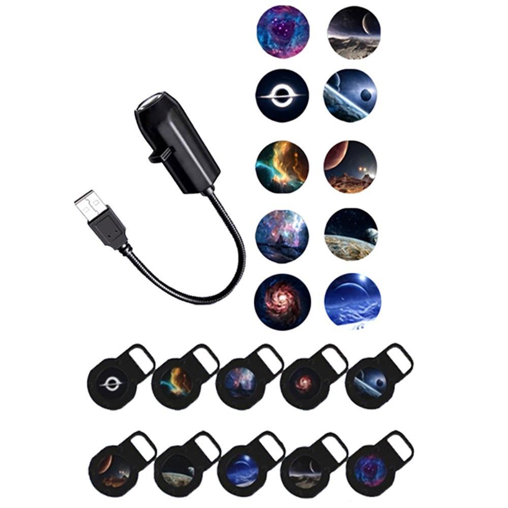 10 Replaceable Lamp Sheets Galaxy Projection Light USB Powered Atmosphere Light Bedroom Ceiling