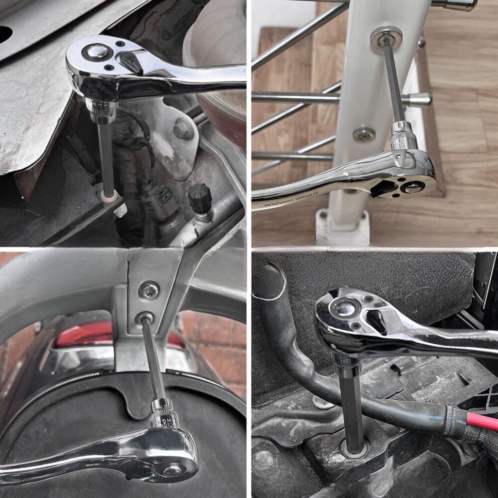 GRAVIX Long Hexagon Socket and Inch 110mm Total and Set with Storage Hex Socket Hex Carpentry DIY Tool Set for Automotive and Motorcycle Repair and