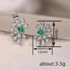 Xiaomi Huitan Fashion Design Women Stud Earrings Elegant Versatile Daily Lady Party Accessories Inlaid Shiny Green CZ Luxury Jewelry
