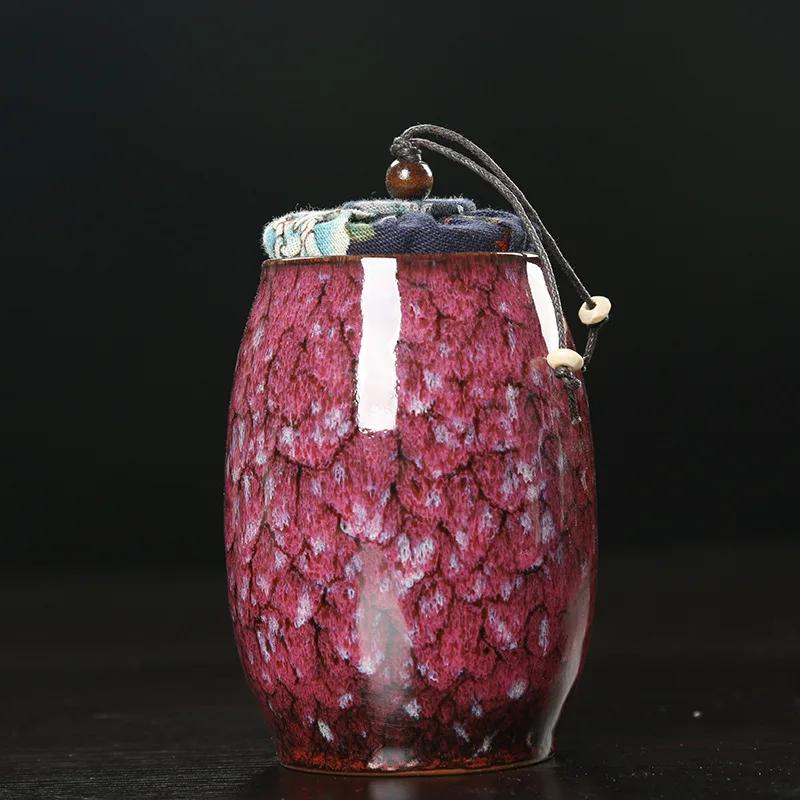 Color Kitchen Food Jar Mini Ceramic Medicine Jar Sealed Tea Caddy Desktop Decoration Gift Box Bottle Container Home Decoration
