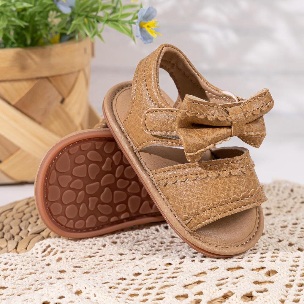 2025 Girls' Baby Sandals: Super Soft, Non-Slip Rubber Sole with Bowknot for Toddlers