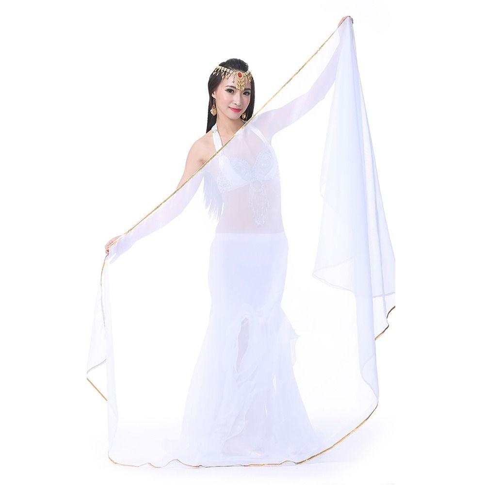 Fashion Light Belly Dance Veils Chiffon Silk Latin Belly Dance Shawls Long Women Scarf Dance Costumes Accessories Dance