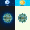 Glow-In-The-Dark Flower Fairy Mandala Toilet Sticker Bathroom Decoration Toilet Lid Decorative Decal Self-Adhesive Removable