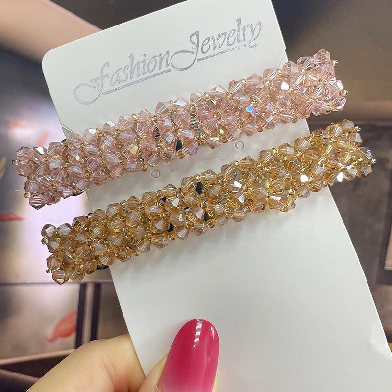 Korean Crystal Spring Hair Clips Pins Pearl Hair Barrettes For Women Girl Headband Simple Hair Accessories Headwear