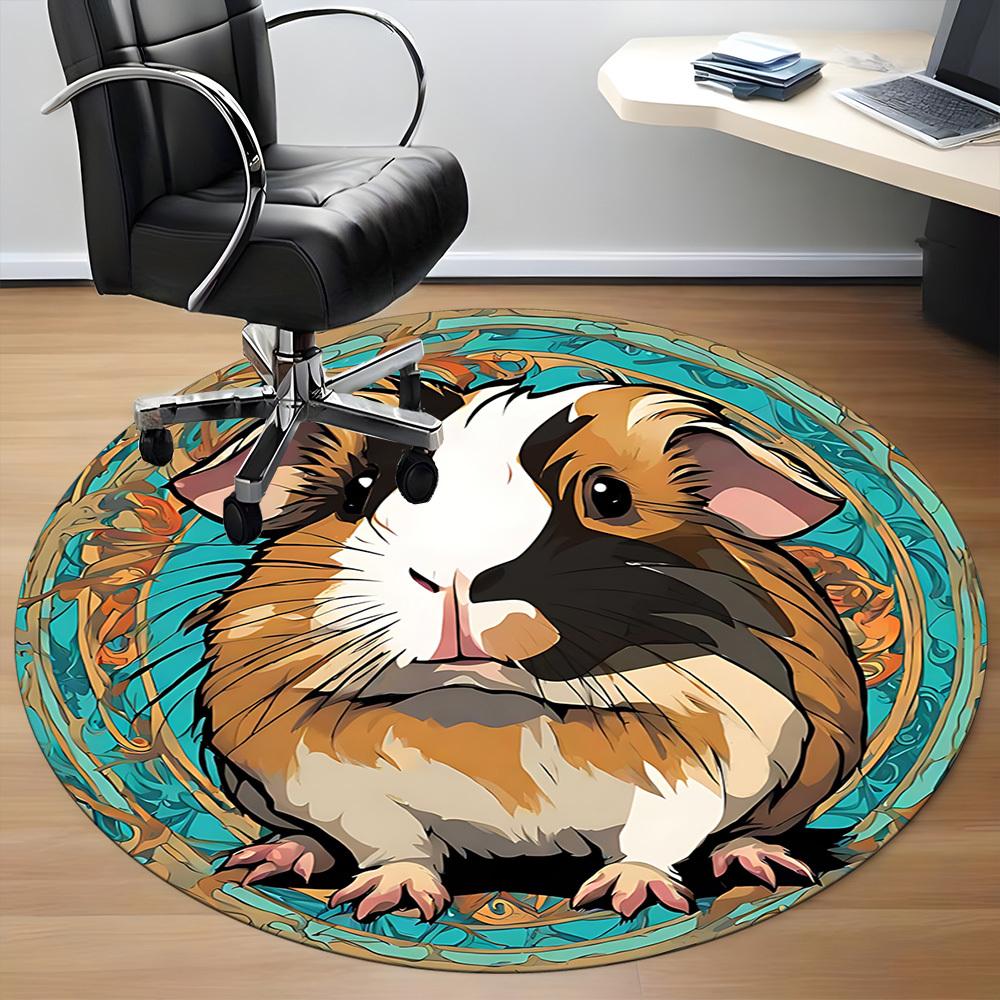 1 Stück Meerschweinchen Kunstwerk Stuhl Teppich für Büro, Rutschfest, Weicher und Langlebiger Büroteppich, Perfekt für Büro yy260127108
