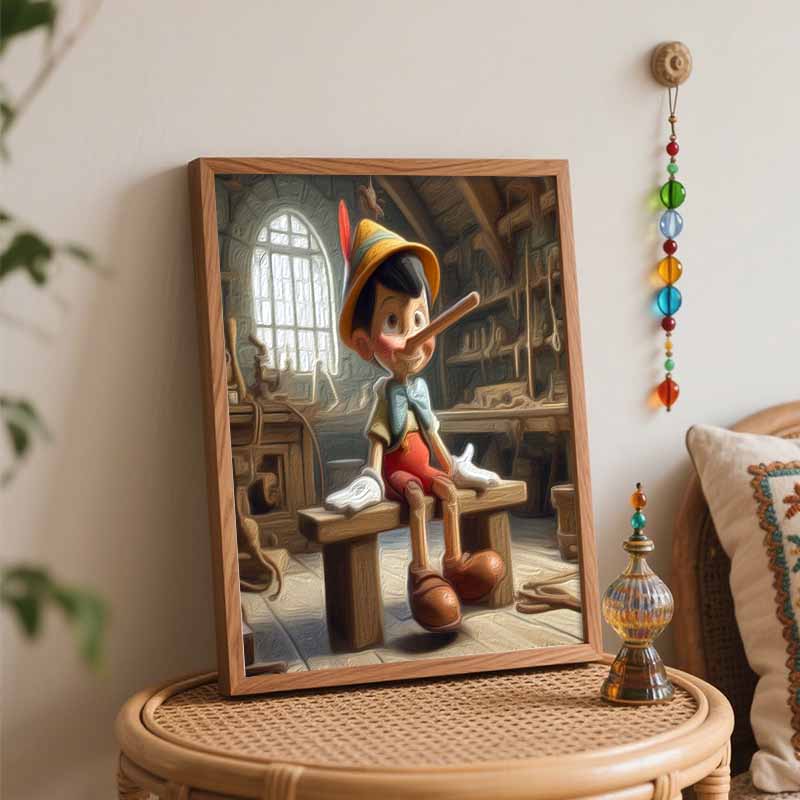 Disney DIY Painting Kit Pinocchio Puppet Classic Style Home Decor Craft Gift Idea Wall Art Ornament Painting Set Paint By Number Craft