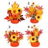 Arrangement Artificial Fall Home Decor Thanksgiving Party Maple Leaf Pumpkin Autumn Harvest Halloween Decorations