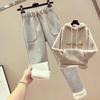 Korean-Style Loose Velvet Sweatshirt and Fleece Pants Set for Women