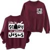 Life Is Scary Without Jesus Letter Printed Sweatshirts Oversized Hoodies Hoodie Hip Hop Streetwear Pullover Sweatshirt Unisex