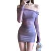 Pure Desire One-Shoulder Mesh Dress - Slim Fit, Sexy, Hip-Hugging, Short Skirt for Women, Summer Style