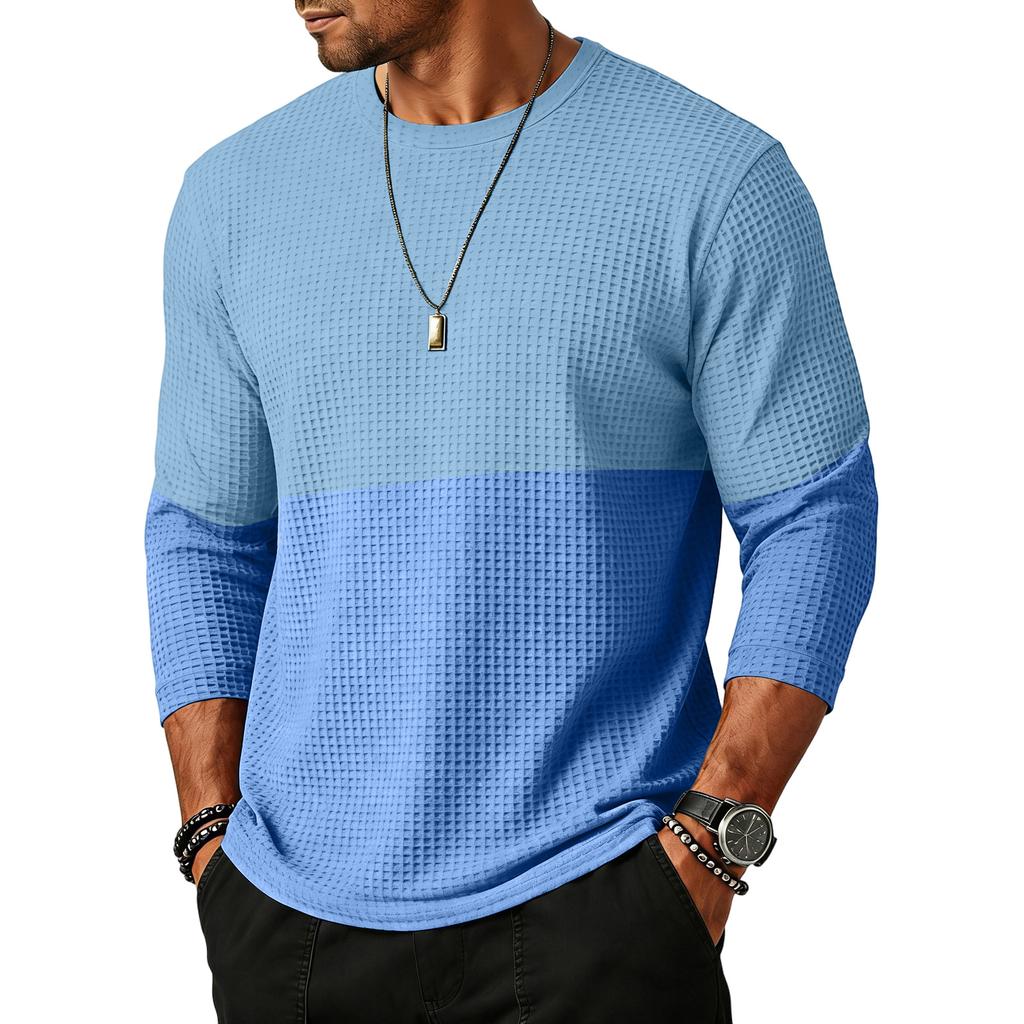 Herre Sport Fritid Waverg Rund Hals Trekvartærmet T-shirt