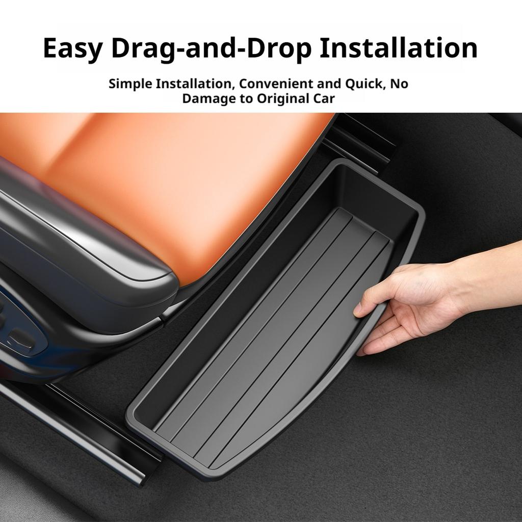 SEAMETAL Universal Car Under Seat Storage Box Hidden Organizer Bins Front Backseat Bag Trash Tray Accessories