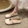 Fashion Ladies Footwear With Heel Round Toe Mary Jane Beige 39 Elegant Dress Cheap Clearance High Quality Fashion Y2k Women's Flat Shoes