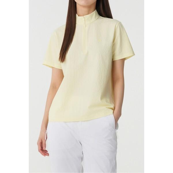 Kolon SporTS Women S ShorT Sleeve Zip Up T ShirT jkTcm25272lye