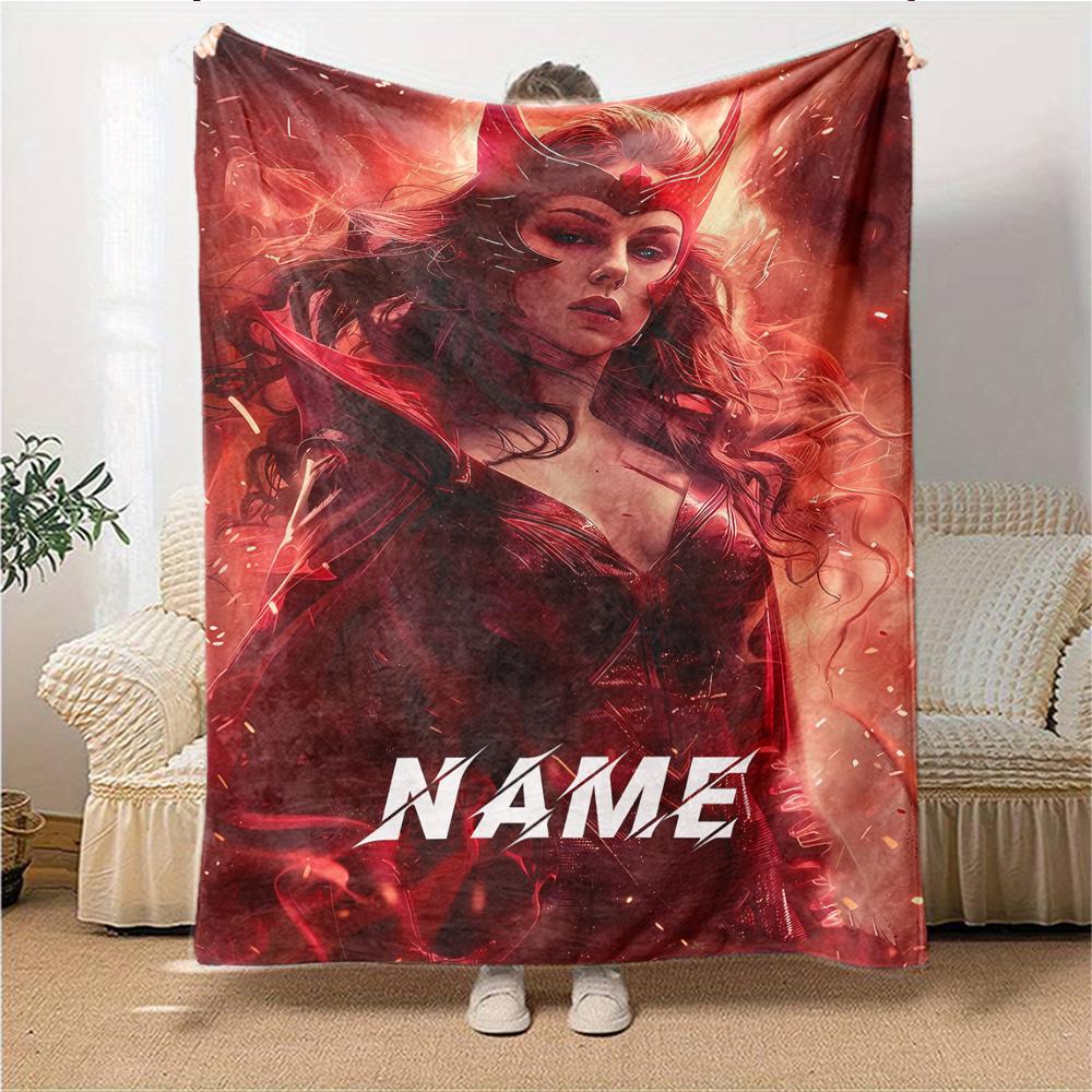 Custom Name Superhero Comic Collage Blanket for Couch & Bed, Plush Cozy Fuzzy Blanket Super Soft & Warm Blankets for Fall and Winter. 090814