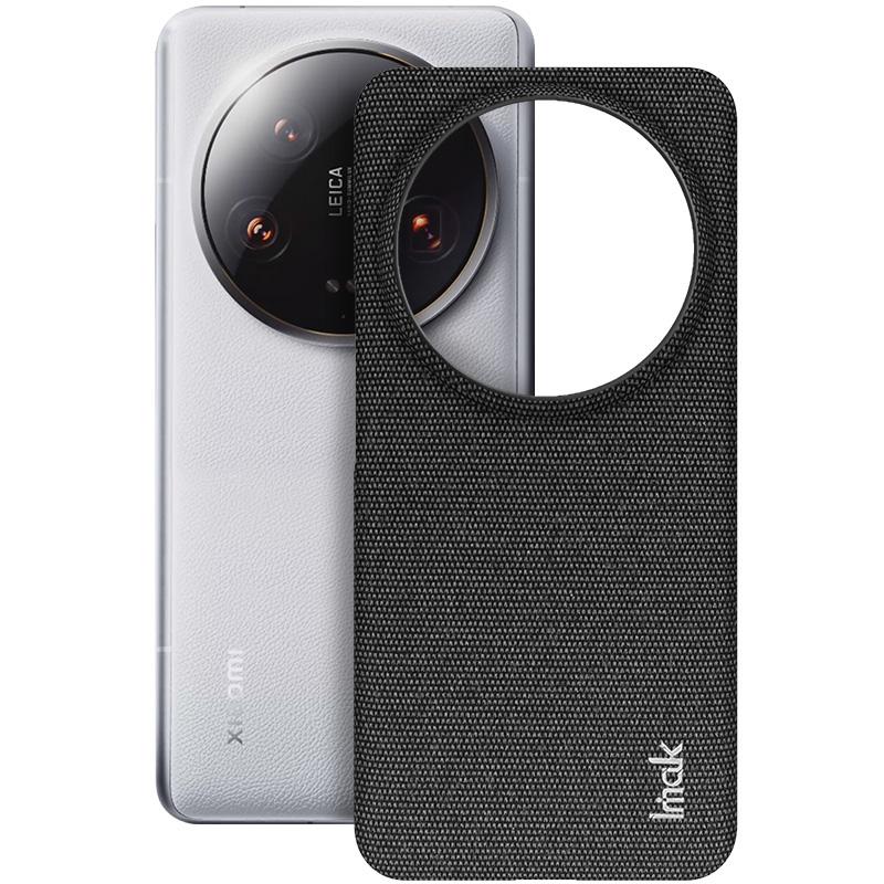 

IMAK Серия Ruiyi для Xiaomi 14 Ultra Чехол Тканевая текстура Кожа+ПК Задняя крышка для телефона Black