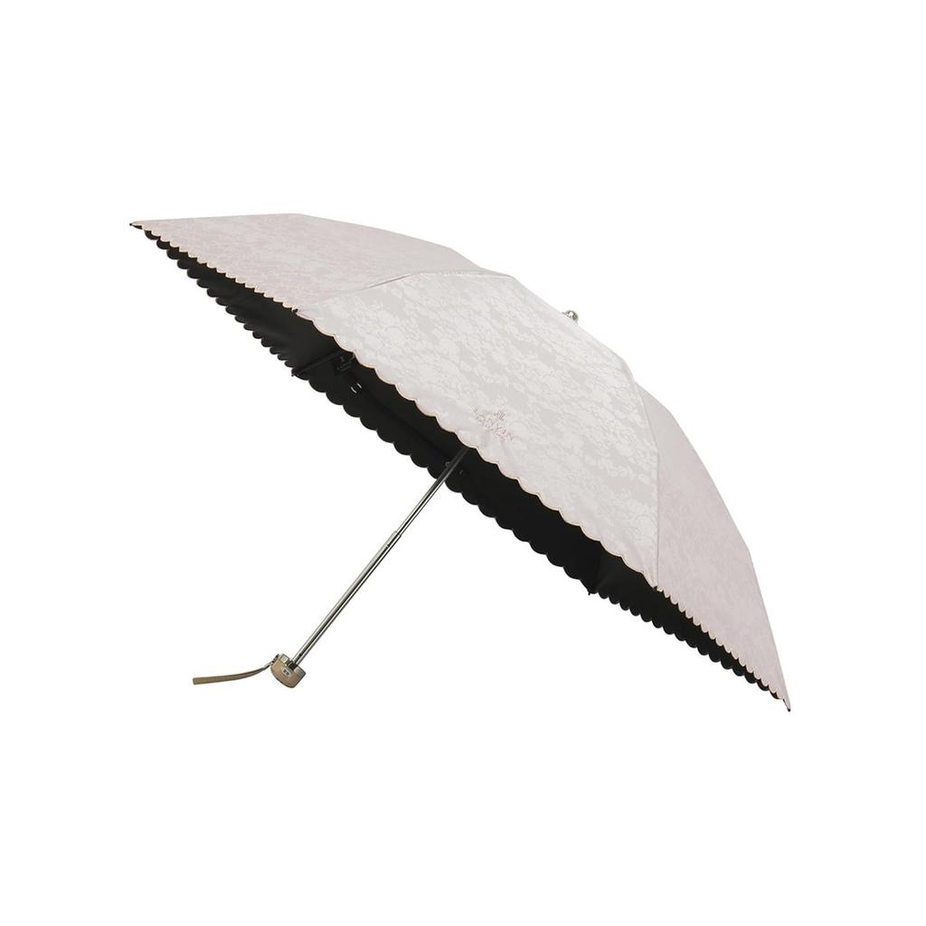 LANVIN COLLECTION Folding Parasol Umbrella Pale Pink Fuwacool Jacquard Floral UV Cut 22-083-12458