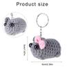 Cute Bowknot Sad Hamster Keychain Plush Bowknot Hamster Key Chain Charm Attractive Keyrings Bag Hanging Decoration