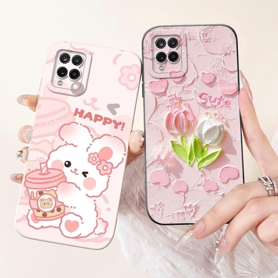 For Samsung Galaxy A12 Case Cute Cats Butterfly Soft Silicone Phone Cases For Samsung A12 A 12 GalaxyA12 ShockProof Back Cover