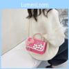 Kids Girl Small Shoulder Crossbody Bag With Plush Pearl Details And Colorful Butterfly Design