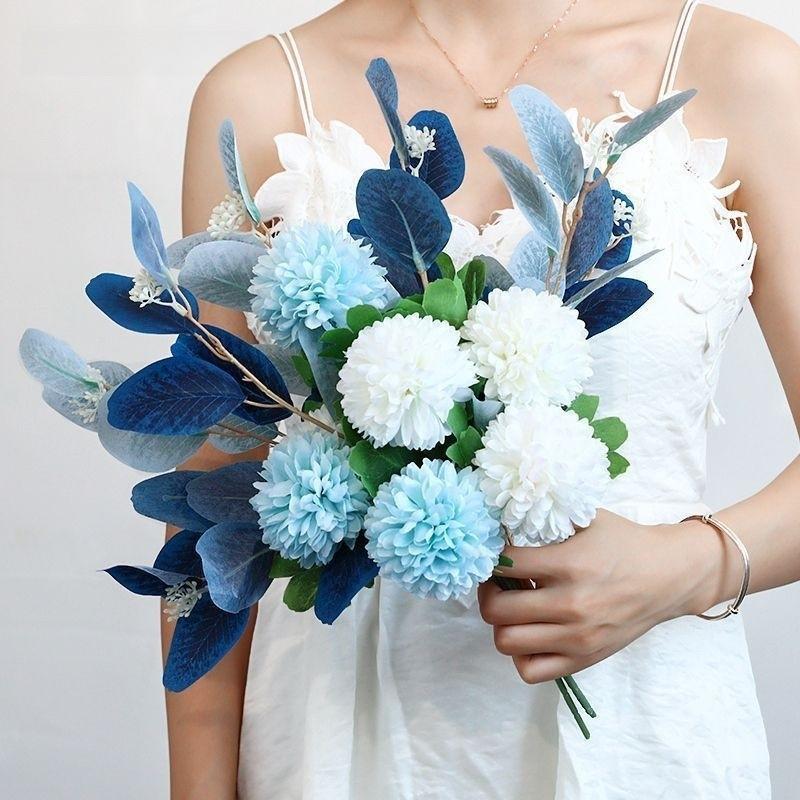 Artificial Faux Hydrangea Flowers With Vase For Garden Party Wedding Decoration