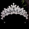Silver Bride Crown Gold Pearl Tiaras Temperament Rhinestone Tiara  Princess