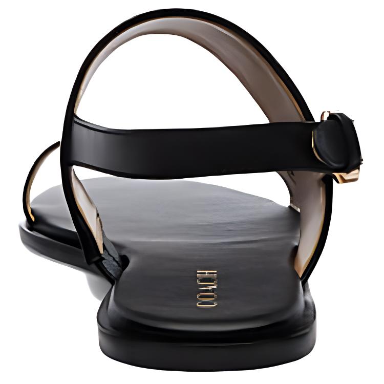 Coach Harley Leather Round Toe Open Toe Slide Sandals Women Sandals Black CR861-UR8