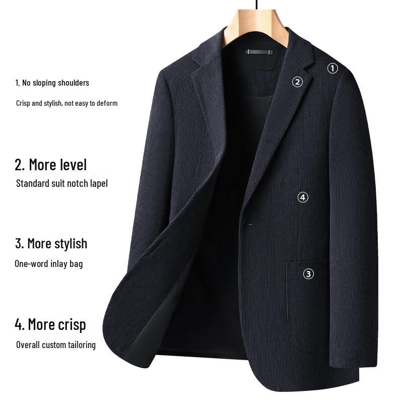 SANSAN Men's Anti-Wrinkle Chenille Suit Jacket