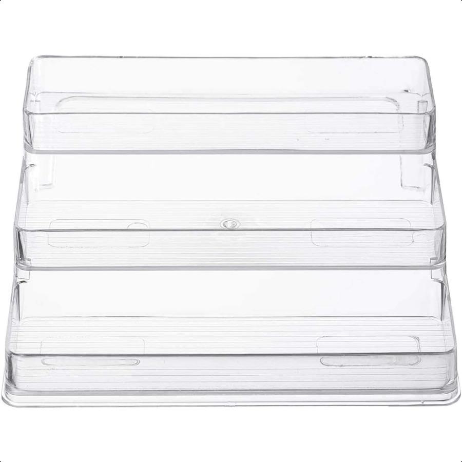 3Tier Spice Rack Step Shelf Cabinet Organizer Clear 2