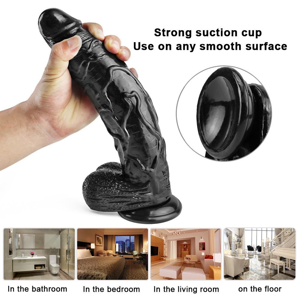 Black Lengthen Huge Dildo with Suction Cup Dildo for Anal Lifelike Dildo Realistic Penis Sex Toys for Woman Adult Sex Shop 18+