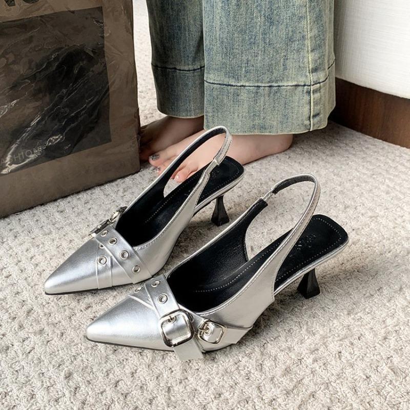 Designer High Heels Sandals Women Stiletto Summer Footwear Pointed Toe Party Ladies Shoes Fashion Buckle Strap Female Pump