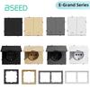 BSEED DIY Button Curtain Switch Module EU Socket With Waterproof Cover Part Large Switch Plastic Frame Combination E Series