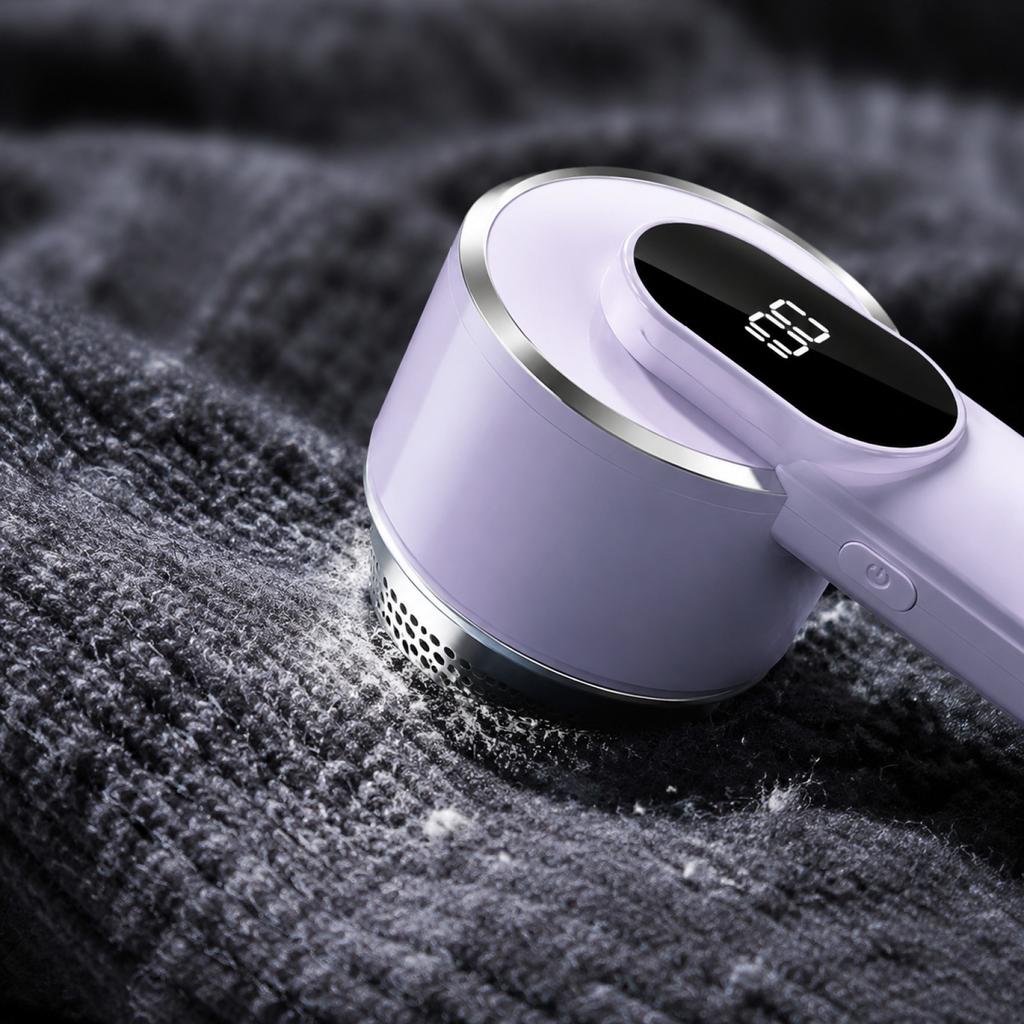 Electric Fabric Shaver Rechargeable Lint Remover with Digital Display Portable Clothes Pill Remover for Home Use