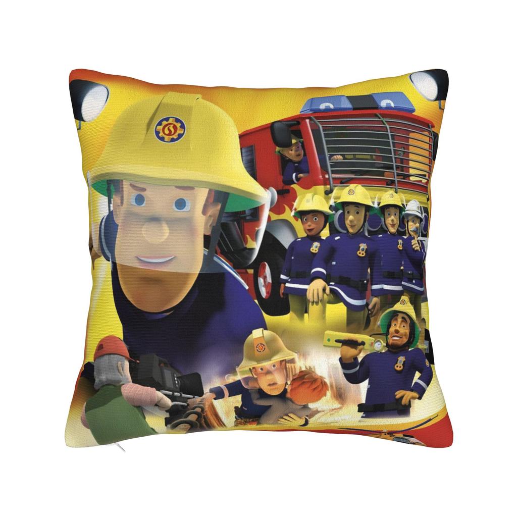 Fireman Sam Square Pillow Case Firefighters Cartoon Cushion Covers Awesome Zippered Decorative Pillowcase for Sofa 40*40cm