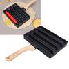 4 Slot Hot Dog Grilling Iron, Fast Heating Aluminum Alloy Grill Pan with Anti-heat Wooden Handle for Cooking Cooking Cooking In