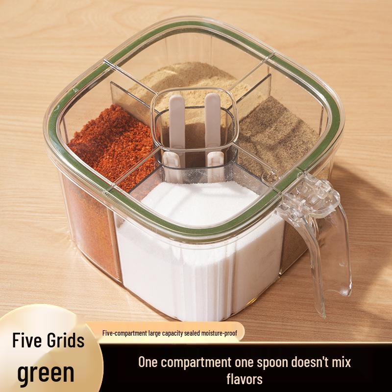 Multi-Grid Transparent Spice & Condiment Storage Jars