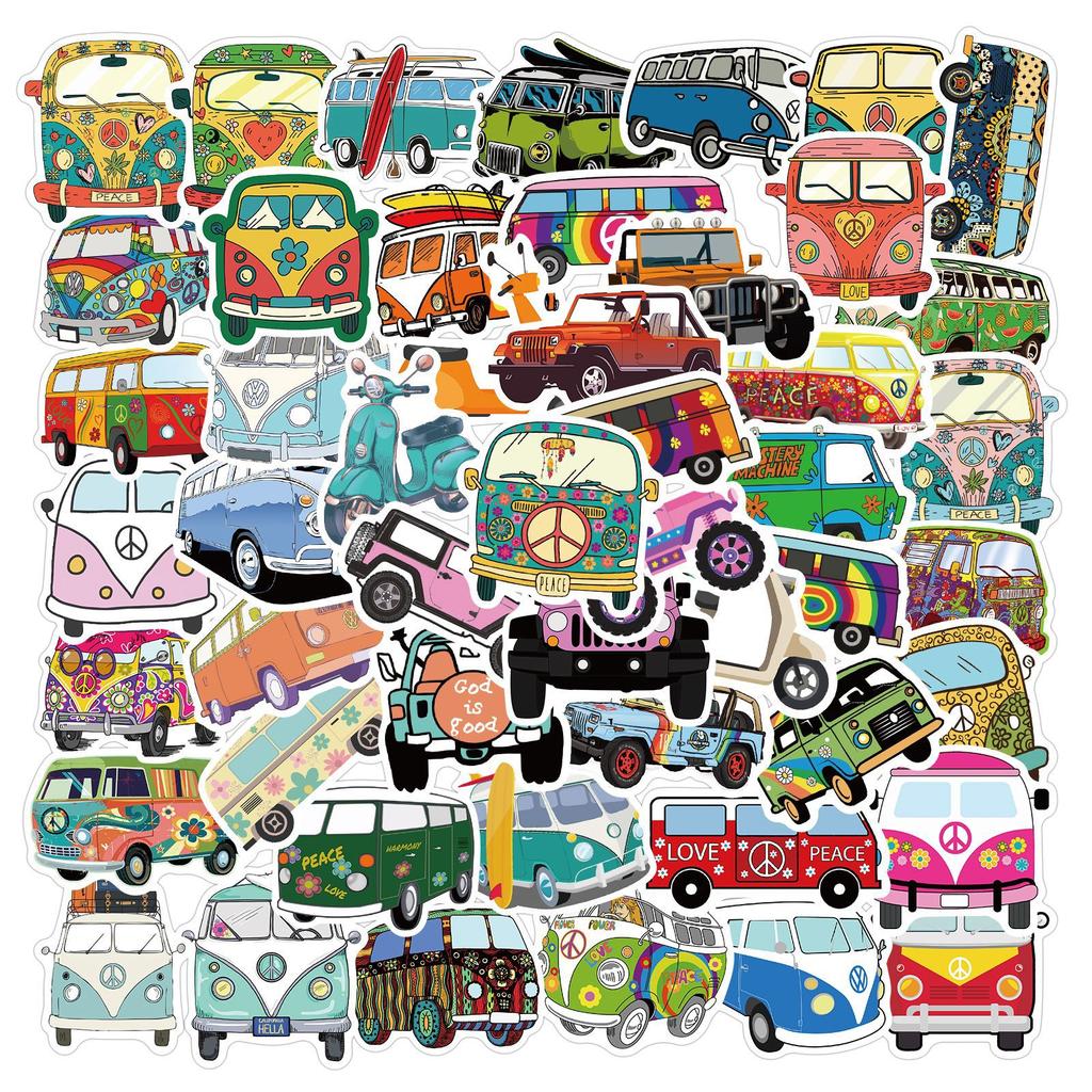 50 Hip-hop Style Outdoor Bus Bike Graffiti Stickers Suitcase Laptop No Glue Stickers Car Stickers