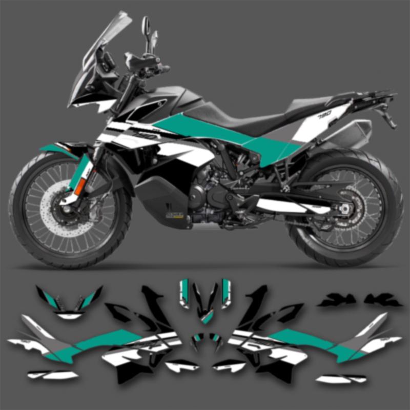 PowerZone Custom Team Graphics Backgrounds Decals Stickers Kit For ADVENTURE 2019-2022 ADV790 Motorcycle Stickers